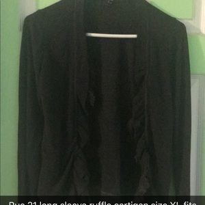 Long sleeve ruffle cardigan